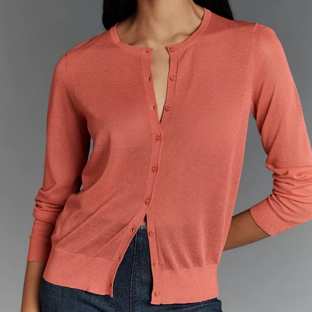 NWT By Anthropologie Fitted Sheer Cardigan Sweater